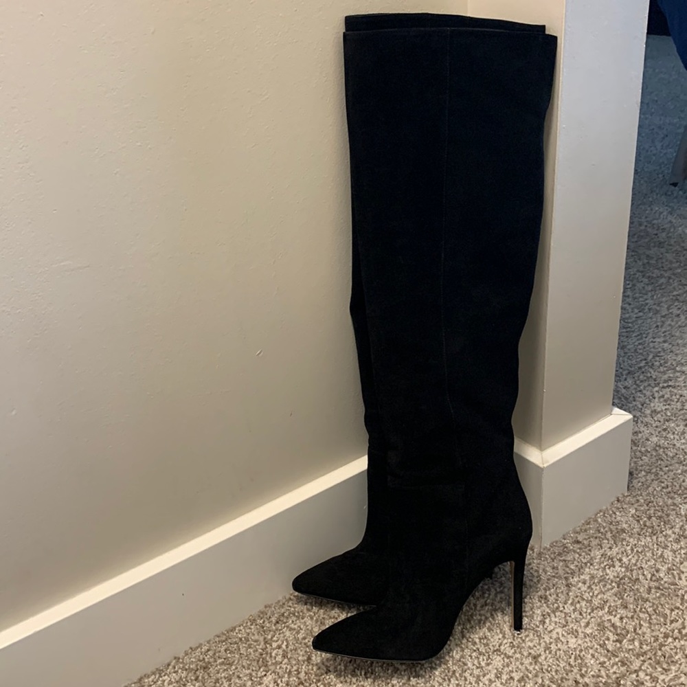 Aldo black suede thigh high boots